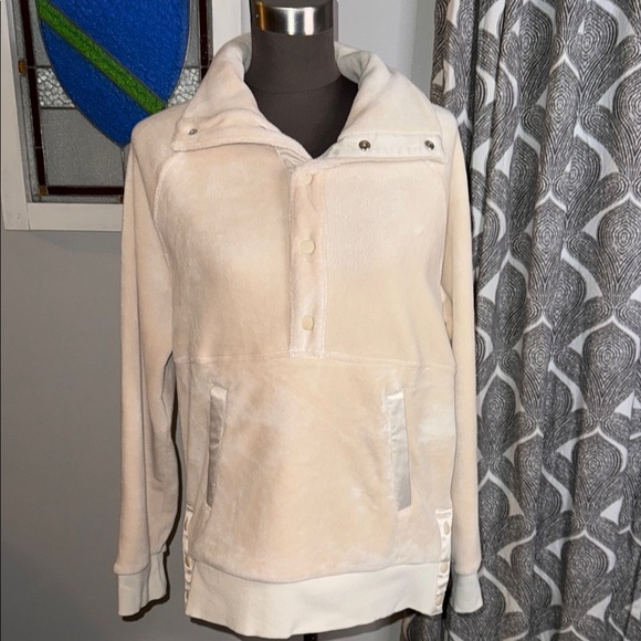 Athleta Super Plush Recover Cozy Snap Front Sweatshirt - Picture 1 of 8